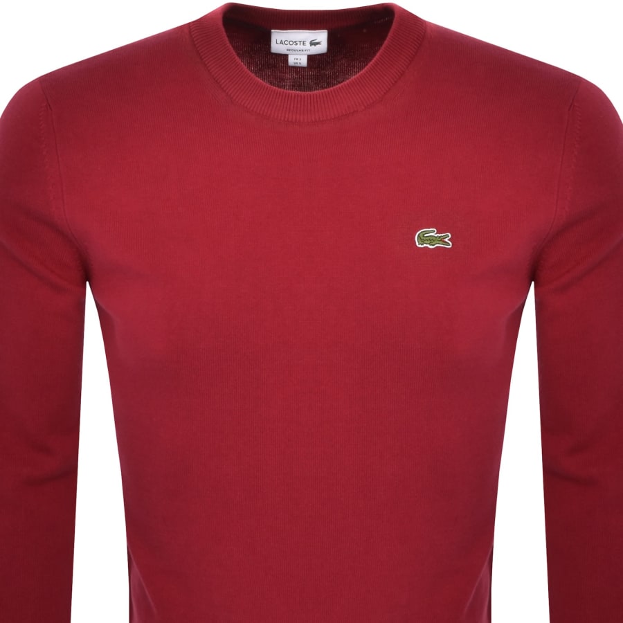 Image number 2 for Lacoste Knit Jumper Red