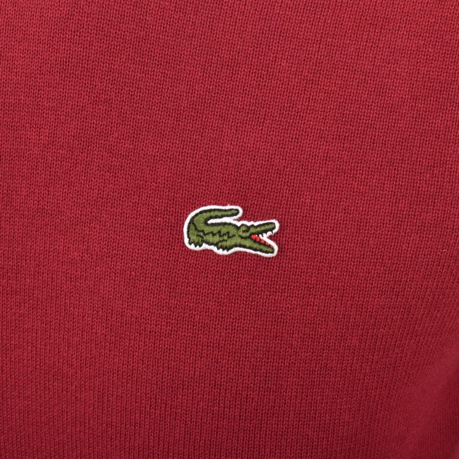 Image number 3 for Lacoste Knit Jumper Red