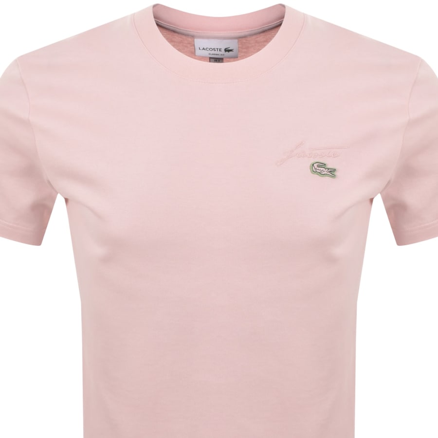 Image number 2 for Lacoste Double Logo T Shirt Pink