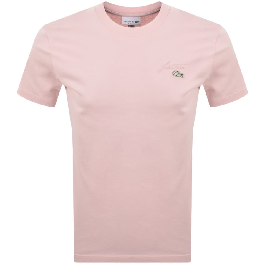 Image number 1 for Lacoste Double Logo T Shirt Pink