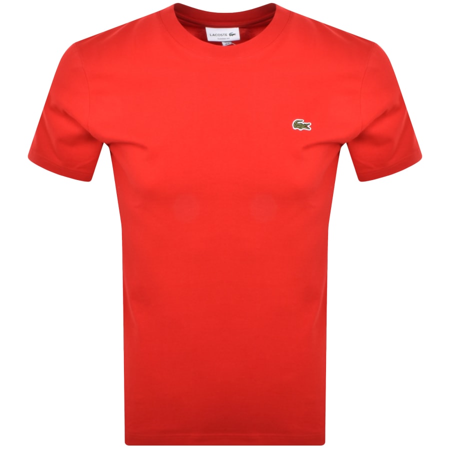 Image number 1 for Lacoste Crew Neck T Shirt Red