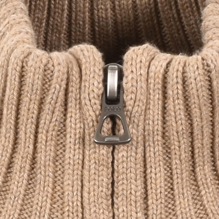 Image number 4 for Ralph Lauren Half Zip Knit Jumper Bronze