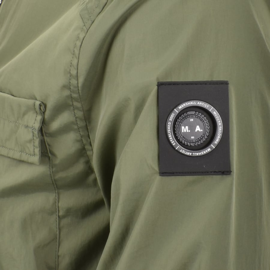 Image number 5 for Marshall Artist Crux Hooded Overshirt Moss Green