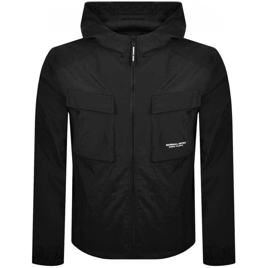 Image number 2 for Marshall Artist Crux Hooded Overshirt Black