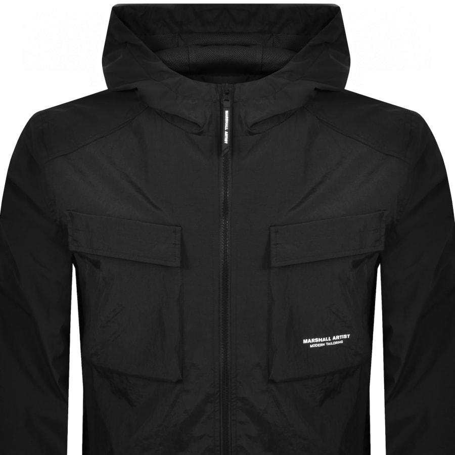 Image number 3 for Marshall Artist Crux Hooded Overshirt Black