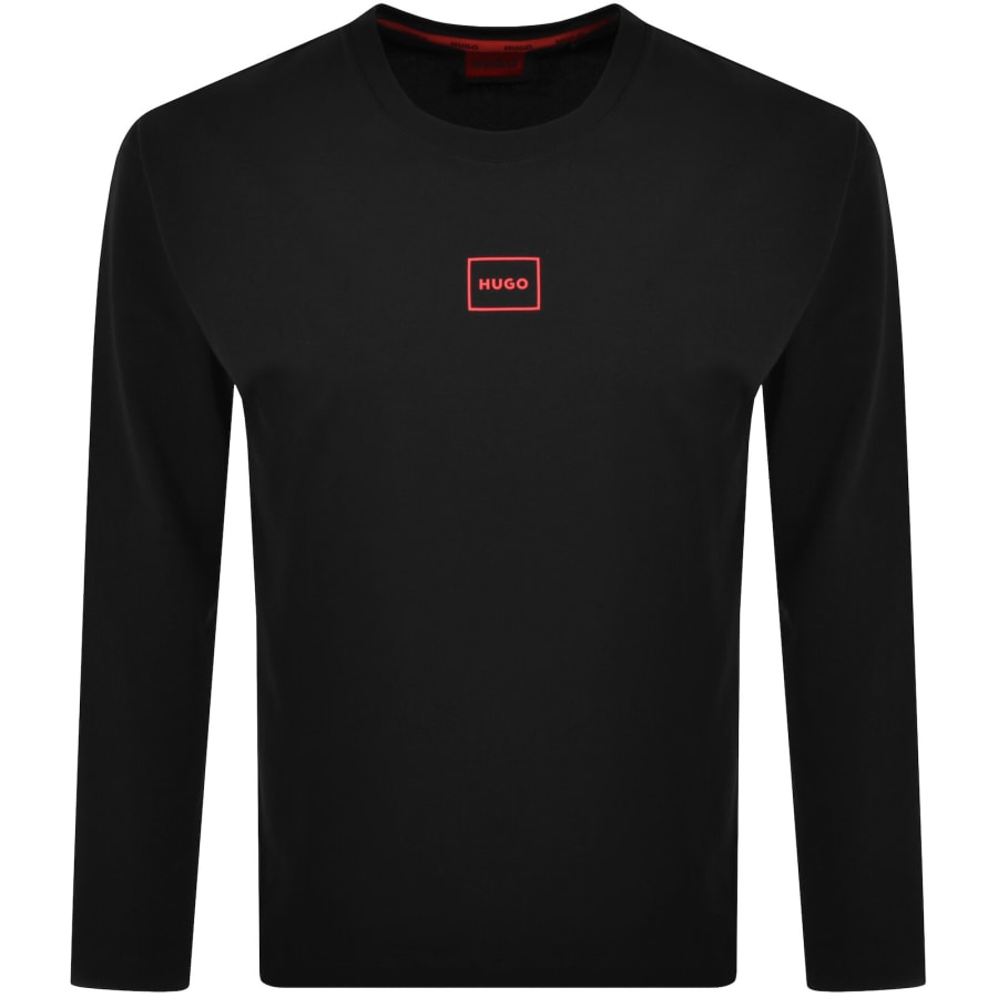 Image number 1 for HUGO Laze Long Sleeve T Shirt Black
