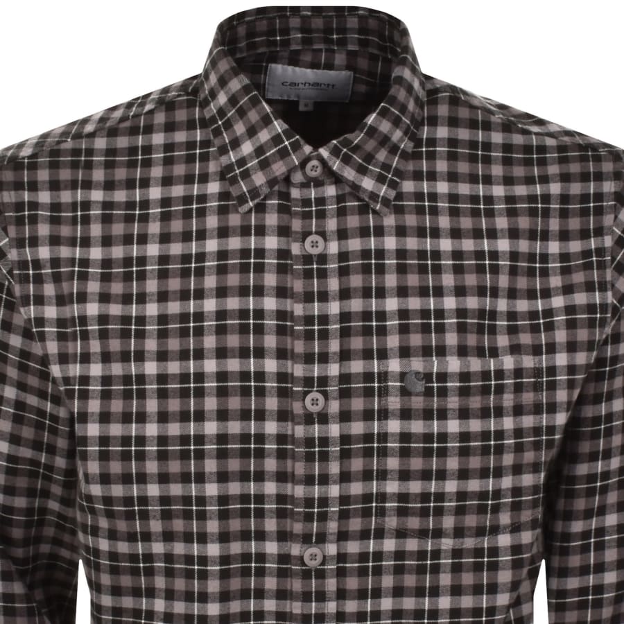 Image number 2 for Carhartt WIP Widmark Long Sleeve Shirt Grey
