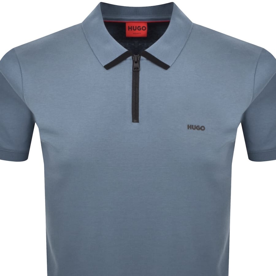 Image number 2 for HUGO Dalomino Polo T Shirt Open Blue