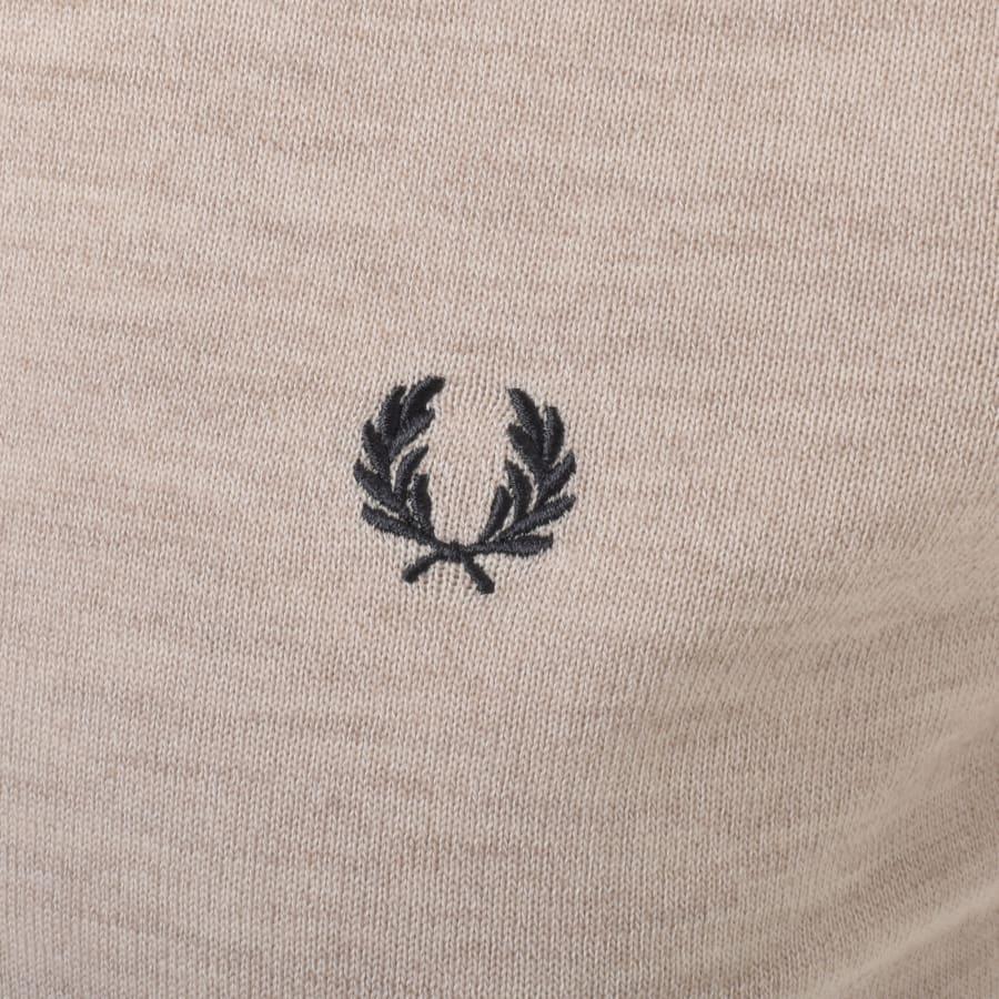 Image number 3 for Fred Perry Long Sleeve Knit Polo Beige