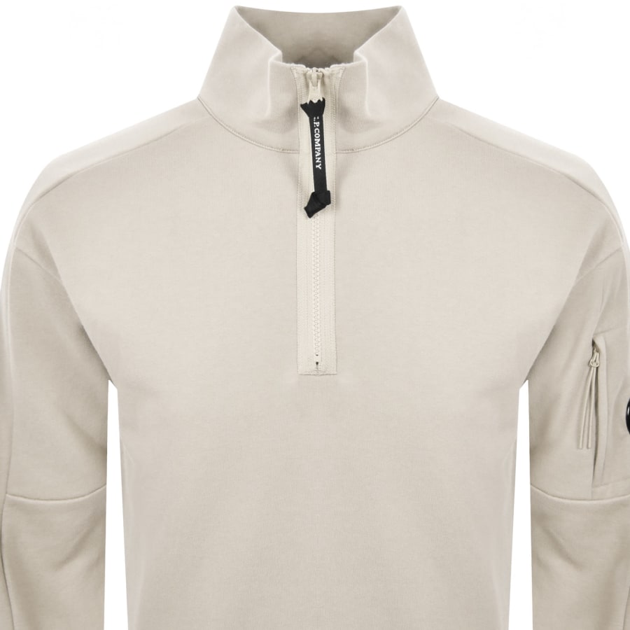 Image number 3 for CP Company Quarter Zip Sweatshirt Cream