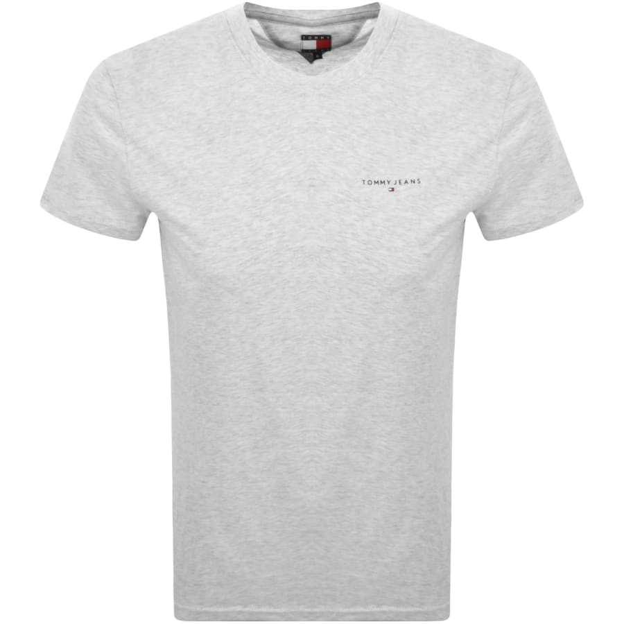 Image number 1 for Tommy Jeans Lindear Chest T Shirt Grey