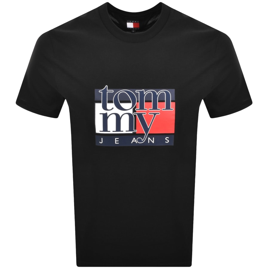 Image number 1 for Tommy Jeans Flag T Shirt Black