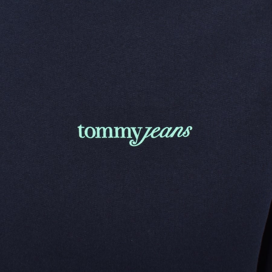 Image number 3 for Tommy Jeans Blur Script Hoodie Navy