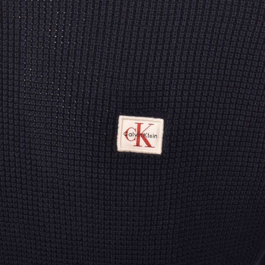 Image number 3 for Calvin Klein Jeans Waffle Jumper Dark Sapphire