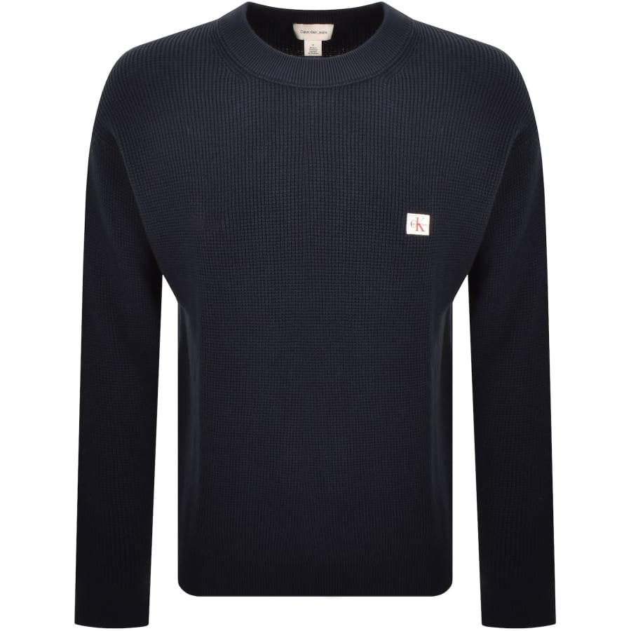 Image number 1 for Calvin Klein Jeans Waffle Jumper Dark Sapphire