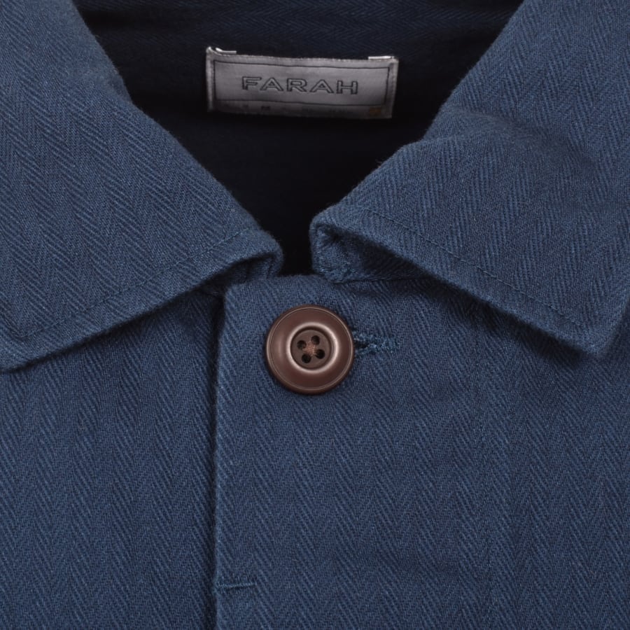 Image number 4 for Farah Marshall Long Sleeve Overshirt Yale Blue