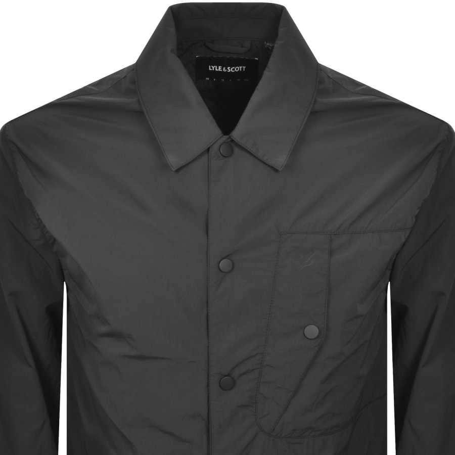 Image number 2 for Lyle And Scott Crinkled Nylon Overshirt Black Ice