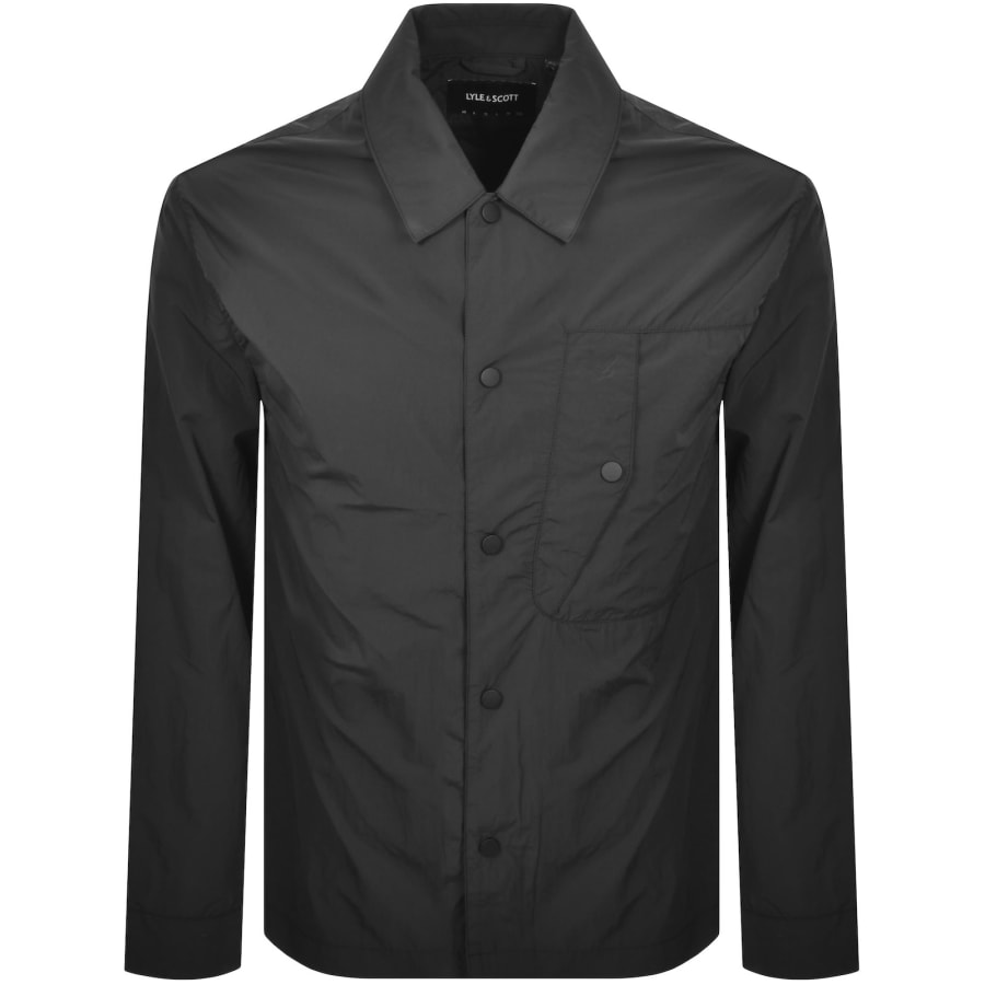 Image number 1 for Lyle And Scott Crinkled Nylon Overshirt Black Ice