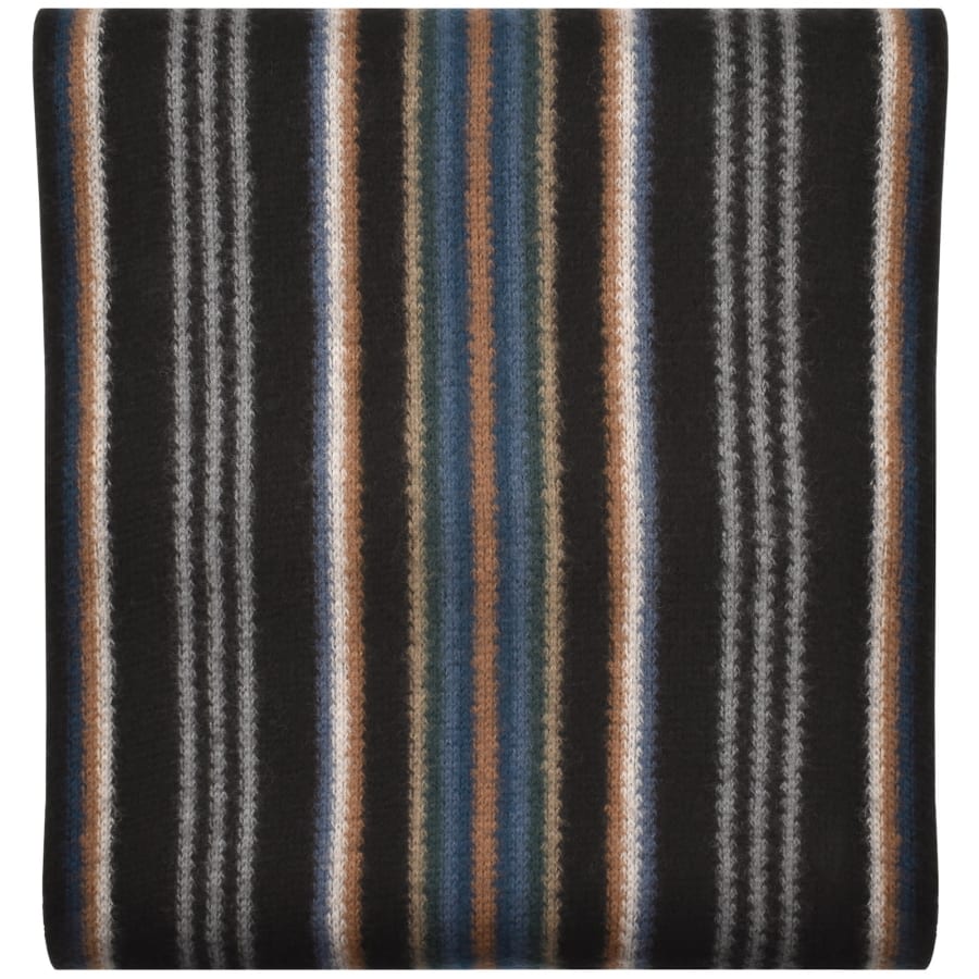 Image number 2 for Paul Smith Stripe Wool Scarf Black