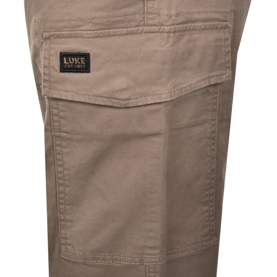Image number 4 for Luke 1977 Relaxed Panama Cargo Trousers Brown