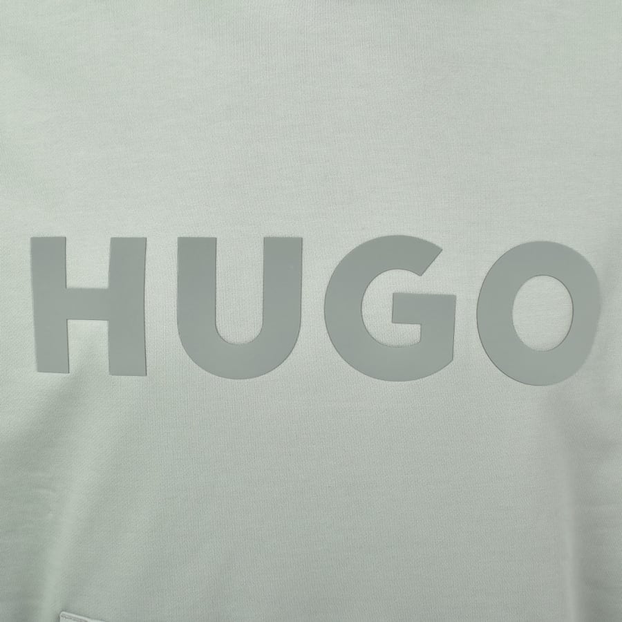 Image number 3 for HUGO Oversized Ditchle Hoodie Light Green