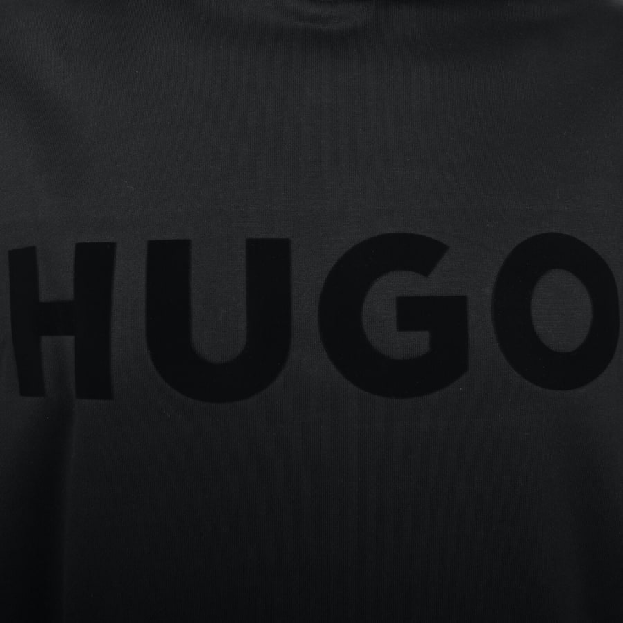 Image number 3 for HUGO Oversized Ditchle Hoodie Black