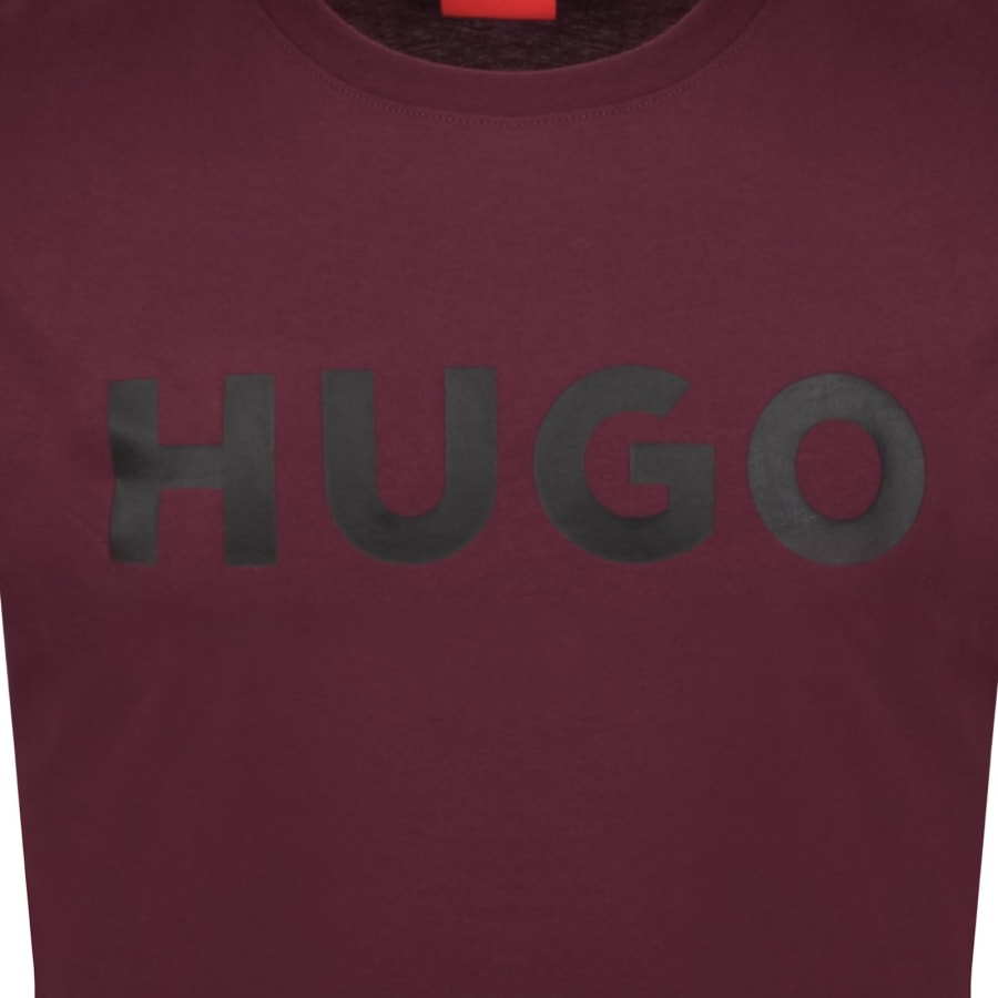 Image number 3 for HUGO Dulivio Crew Neck T Shirt Burgundy