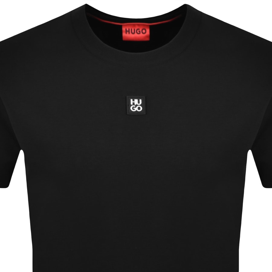 Image number 2 for HUGO Dalile Stacked Logo T Shirt Black