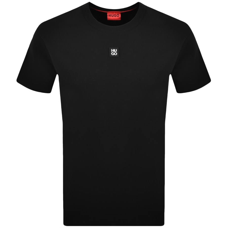 Image number 1 for HUGO Dalile Stacked Logo T Shirt Black