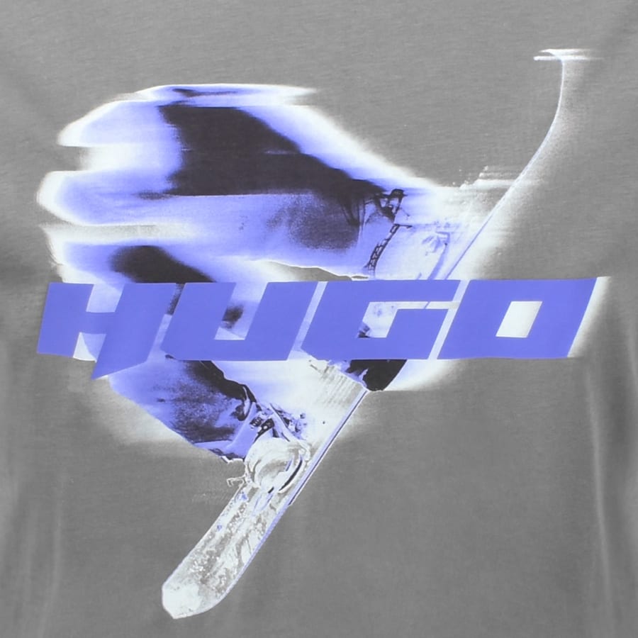 Image number 3 for HUGO Blue Narolix T Shirt Grey