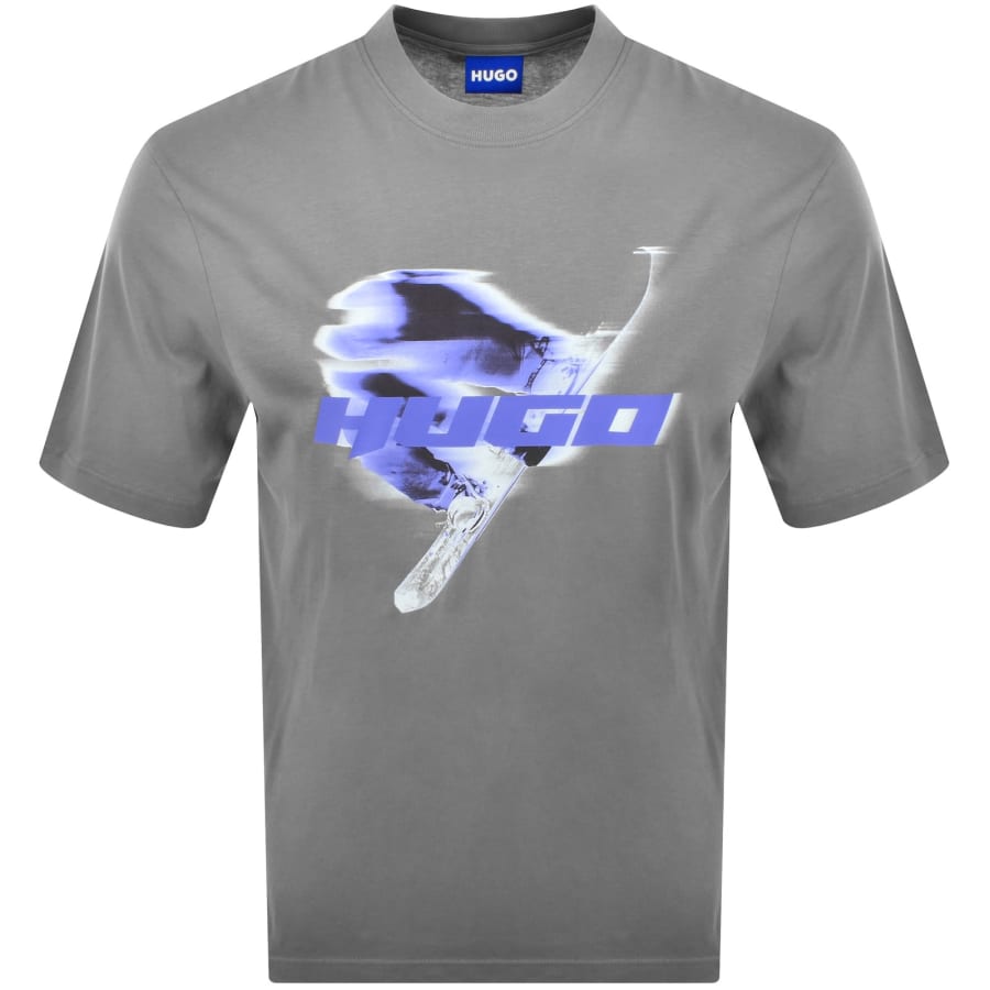 Image number 1 for HUGO Blue Narolix T Shirt Grey