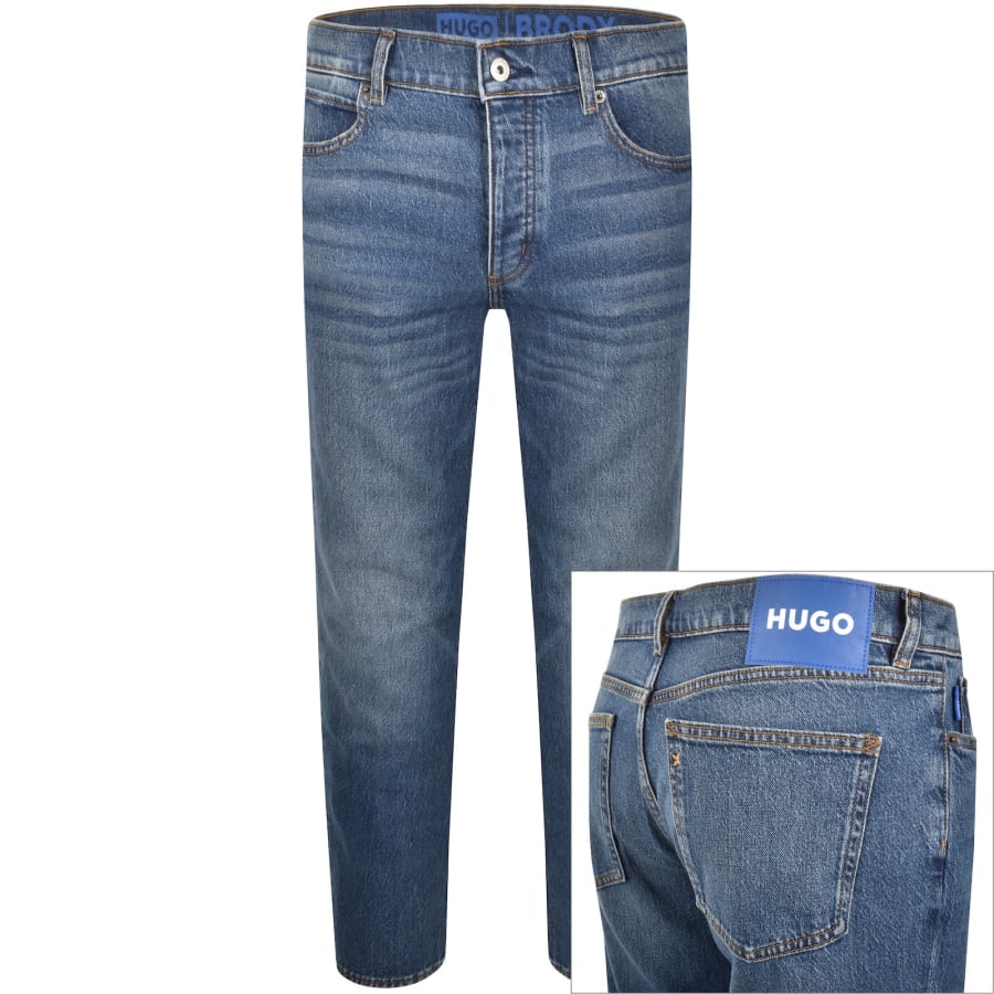 Image number 1 for HUGO Blue Brody Tapered Jeans Medium Blue