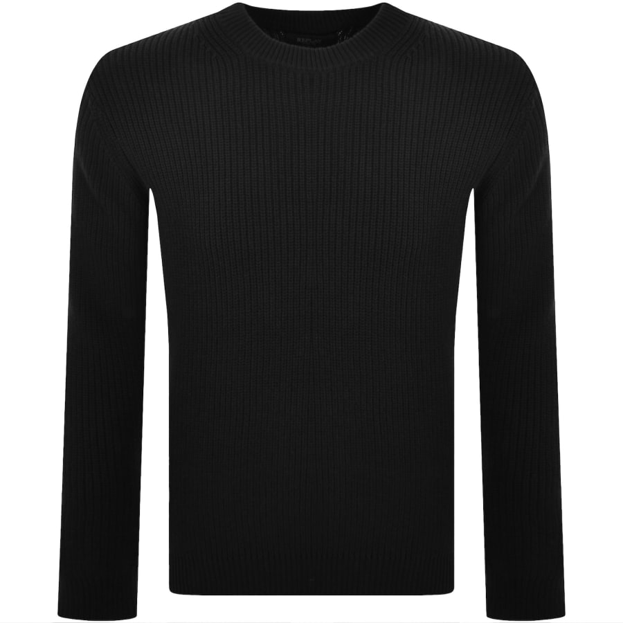 Image number 2 for Replay Crew Neck Knit Jumper Black