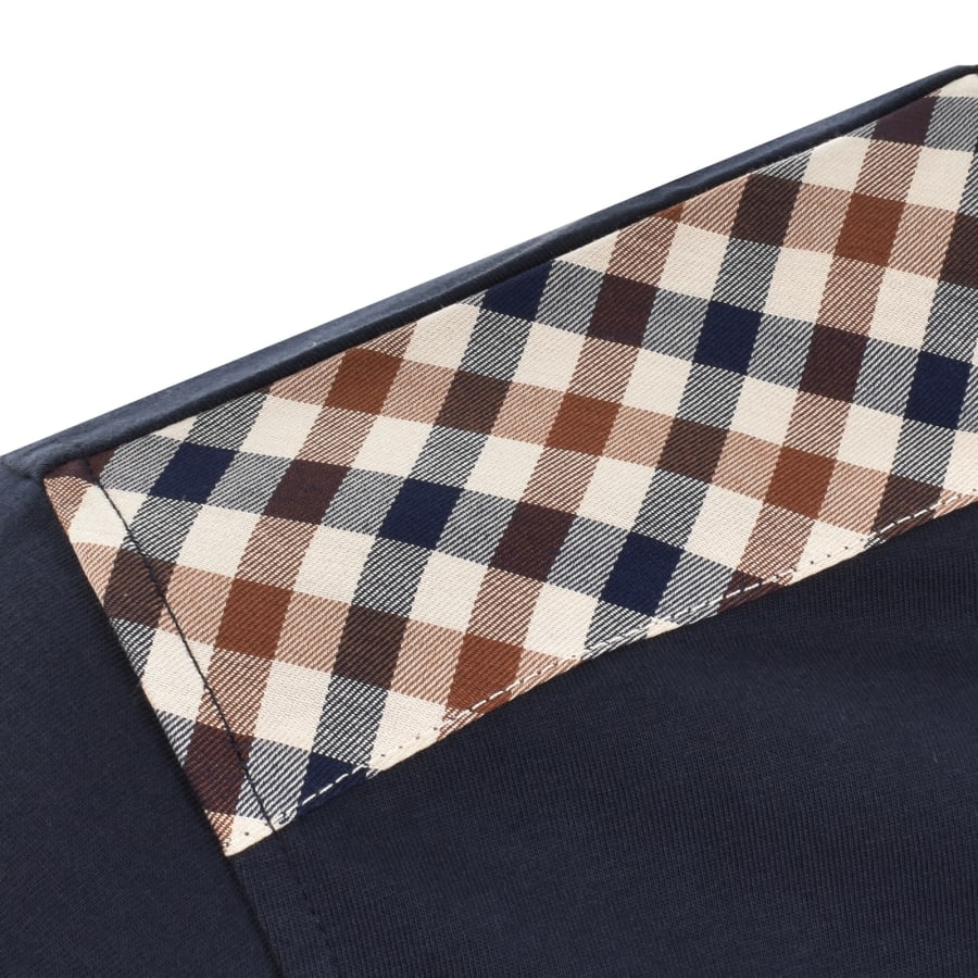 Image number 4 for Aquascutum Active Club Check T Shirt Navy