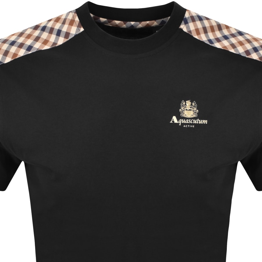 Image number 2 for Aquascutum Active Club Check T Shirt Black