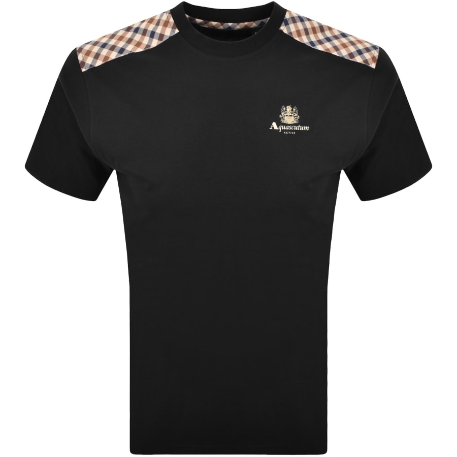 Image number 1 for Aquascutum Active Club Check T Shirt Black