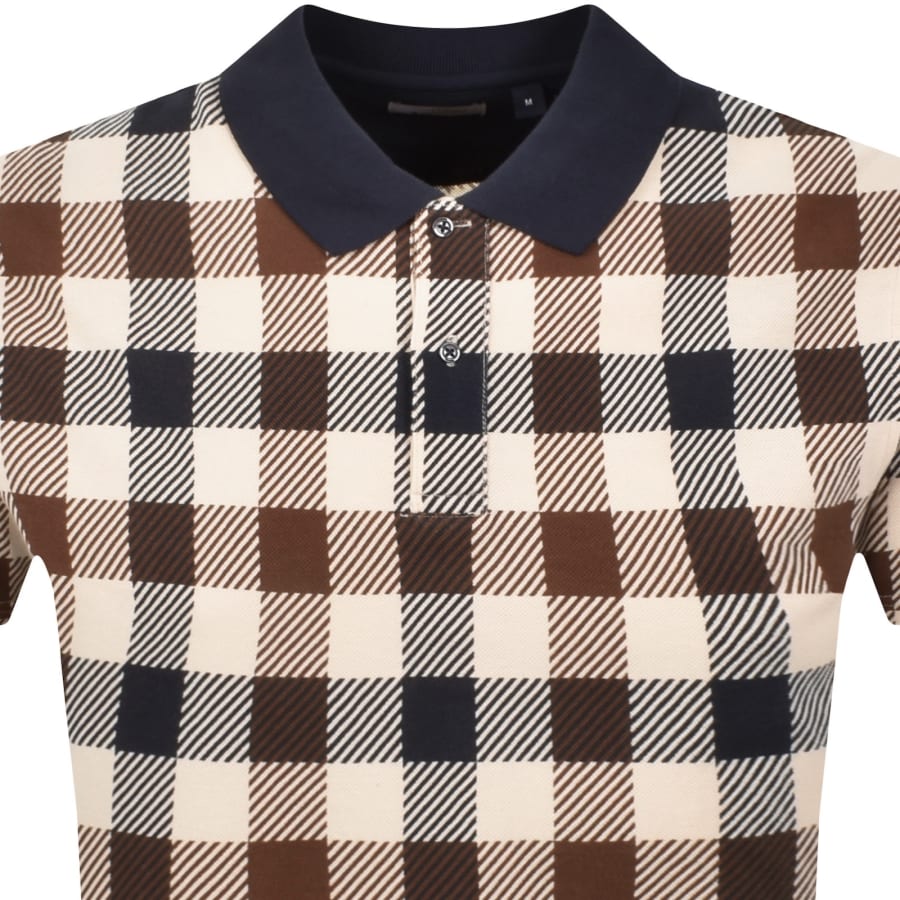 Image number 2 for Aquascutum Big Check Polo T Shirt Navy