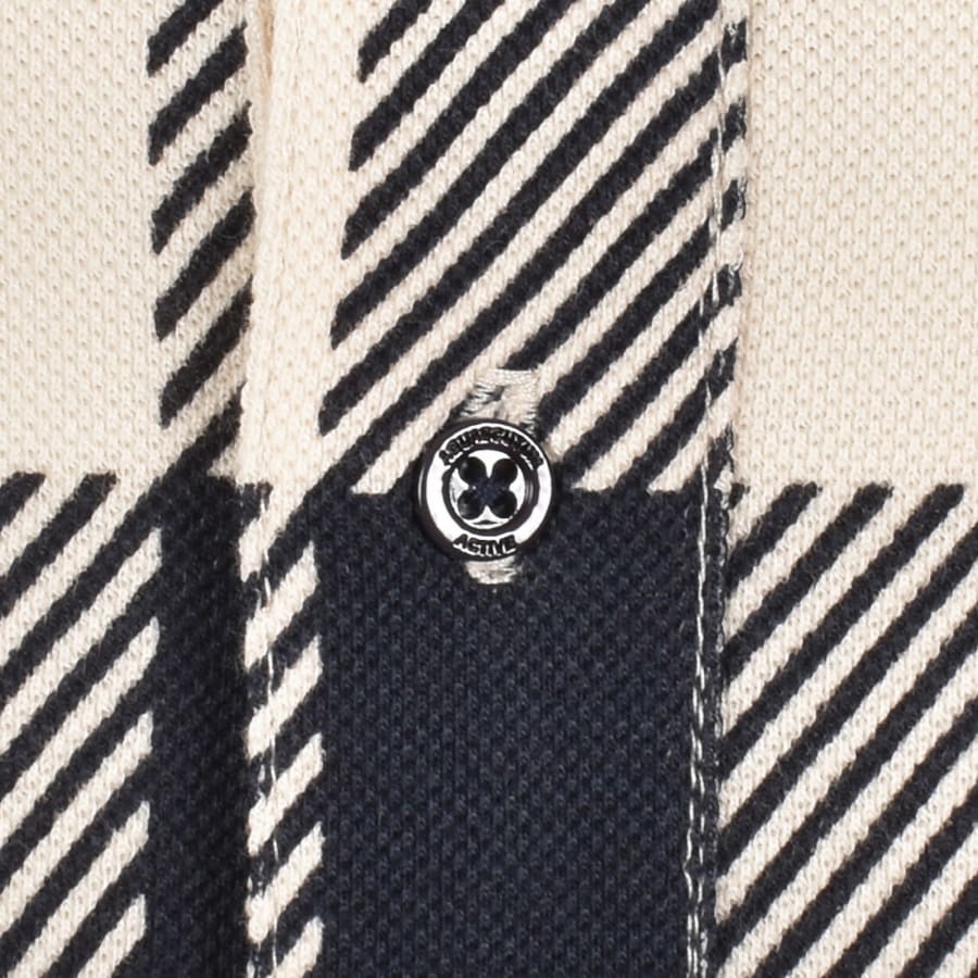 Image number 3 for Aquascutum Big Check Polo T Shirt Navy