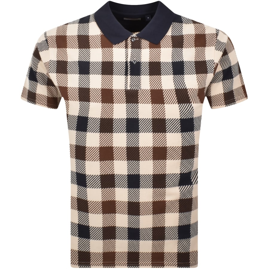 Image number 1 for Aquascutum Big Check Polo T Shirt Navy