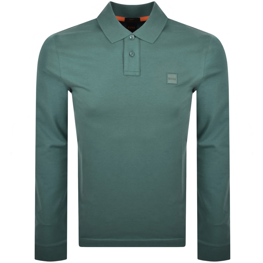 Image number 1 for BOSS Long Sleeve Passerby Polo T Shirt Green