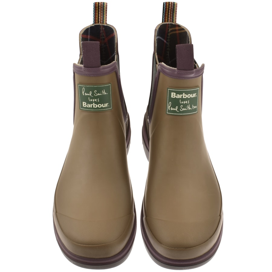 Image number 3 for Barbour X Paul Smith Ankle Wellingtons Tan