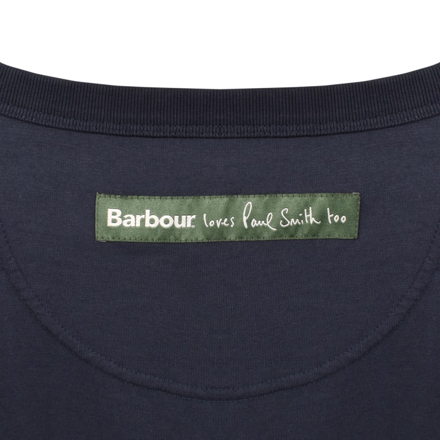 Image number 4 for Barbour X Paul Smith Wax Tin T Shirt Navy