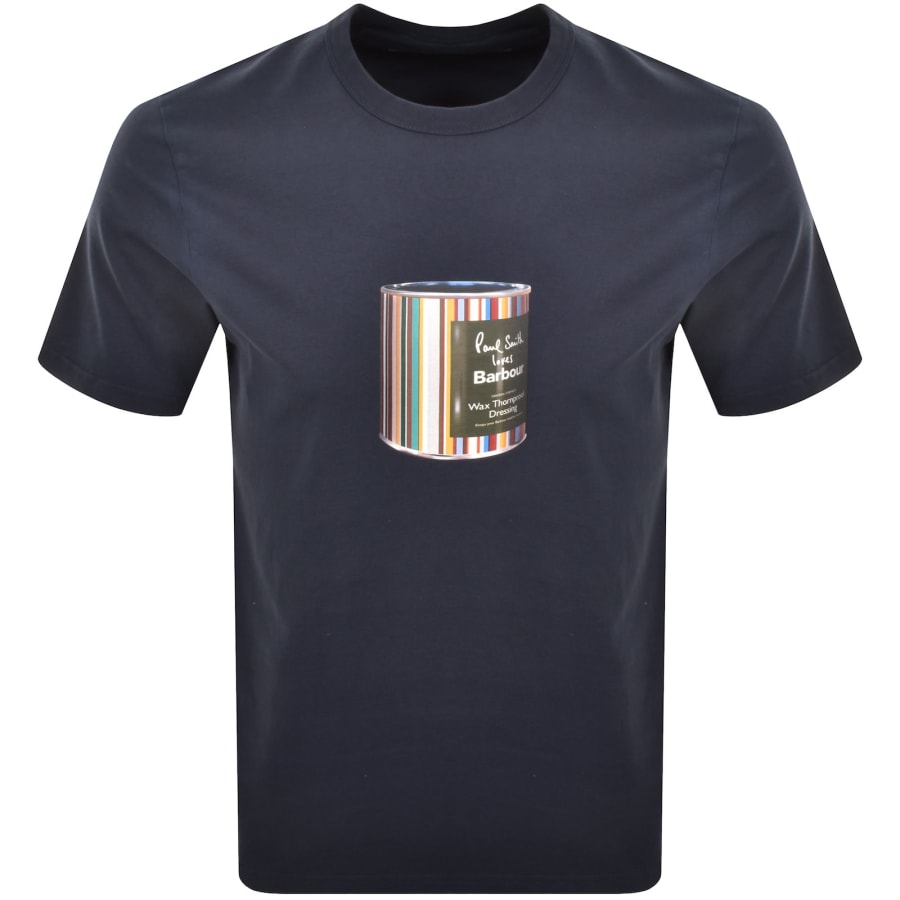 Image number 1 for Barbour X Paul Smith Wax Tin T Shirt Navy