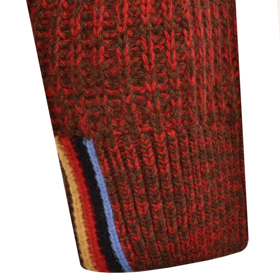 Image number 3 for Barbour X Paul Smith Saddle Knit Jumper Red