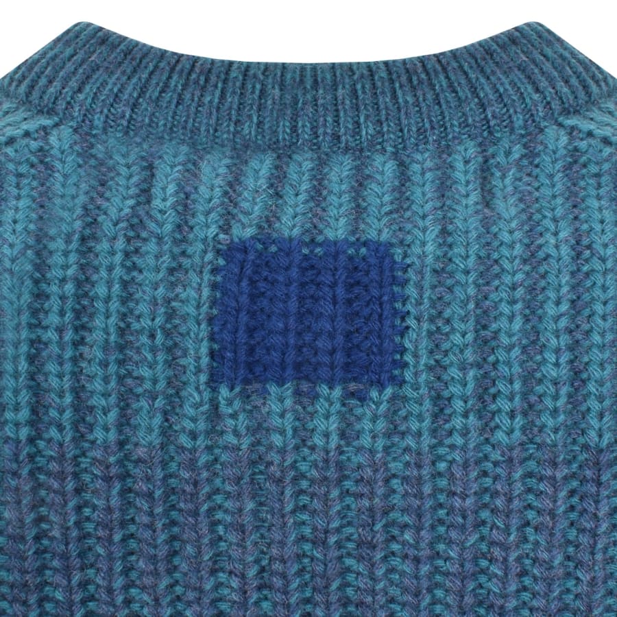 Image number 4 for Barbour X Paul Smith Saddle Knit Jumper Blue