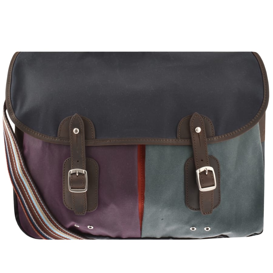 Image number 1 for Barbour X Paul Smith Wax Tarras Bag Navy