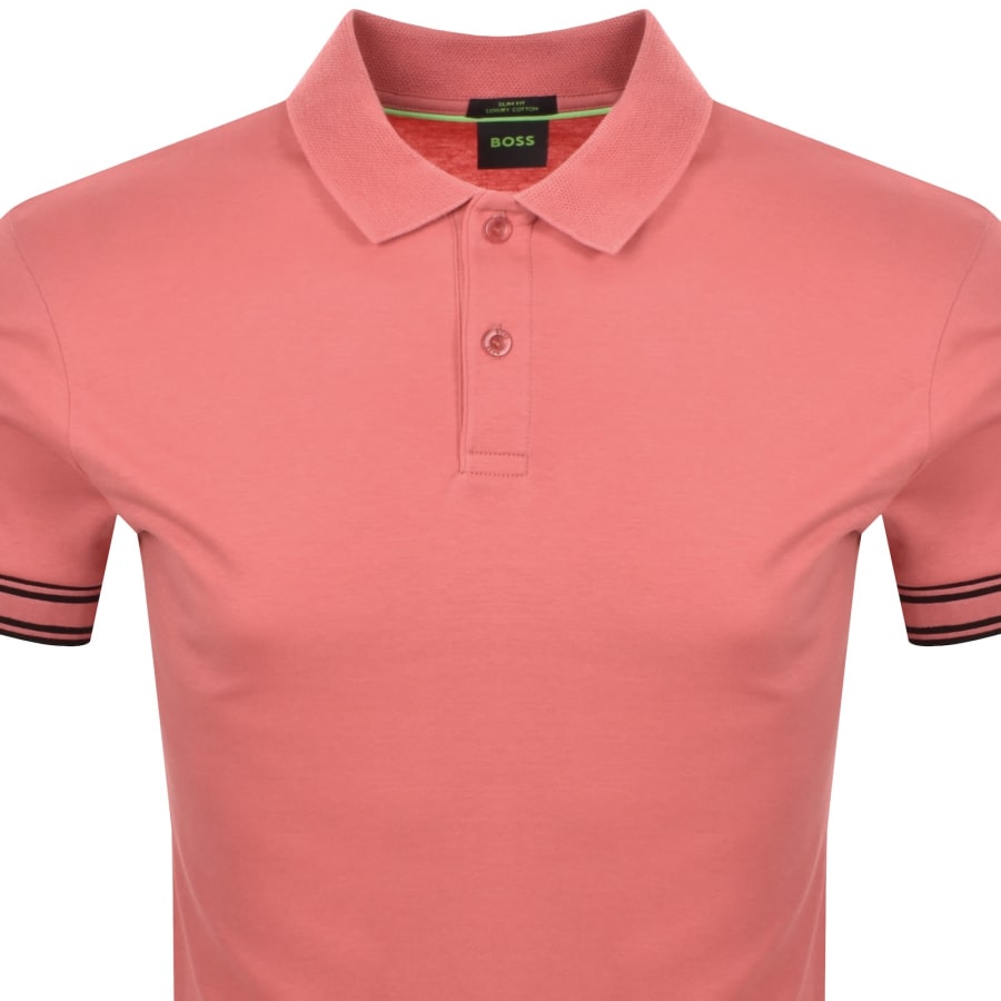 Image number 3 for BOSS Zone Polo T Shirt Medium Pink