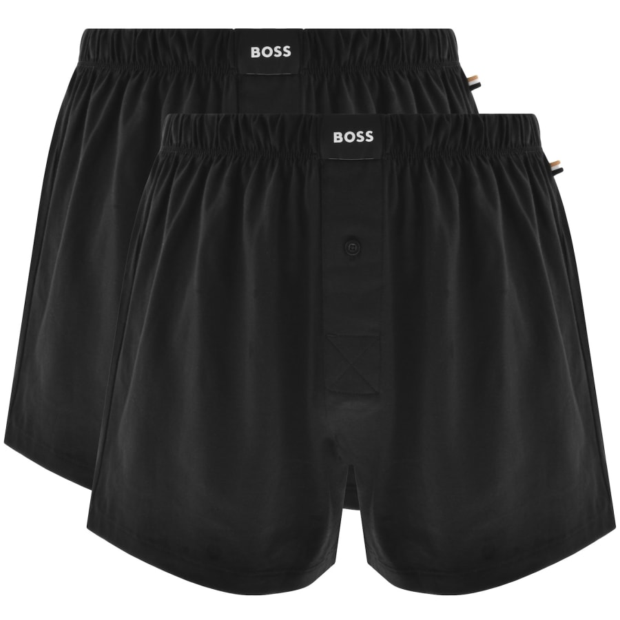 Image number 1 for BOSS Underwear 2 Pack Boxer Shorts Black
