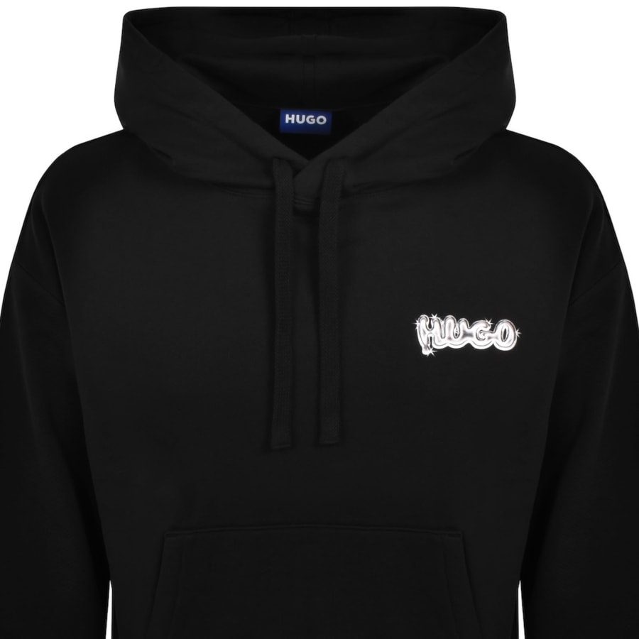 Image number 3 for HUGO Blue Nyrohood Hoodie Black