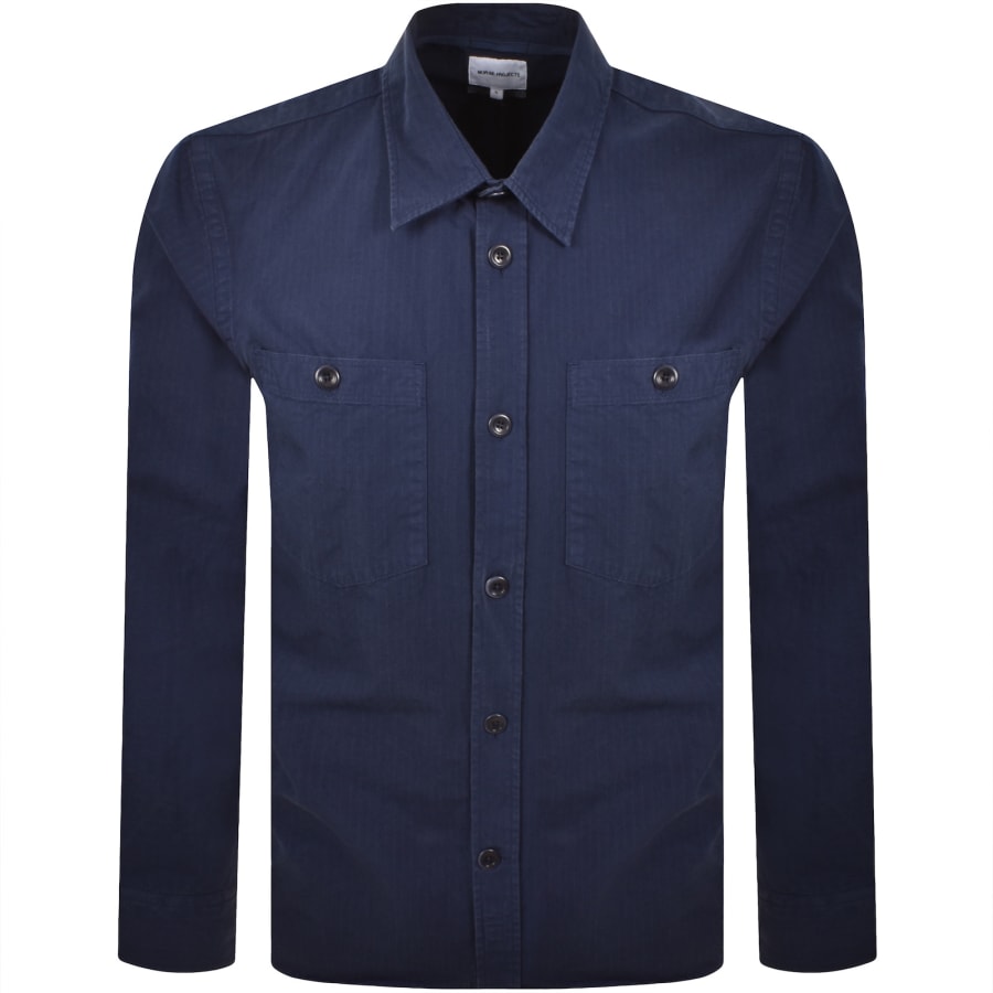 Image number 1 for Norse Projects Algot Ripstop Relaxed Shirt Blue